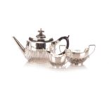 AN ASSEMBLED SILVER BACHELOR'S THREE PIECE TEA SERVICE, VARIOUS MAKER'S AND DATES Comprising: a