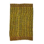 KENTE CLOTH, WEST AFRICA Rayon and other threads.Long strips woven on a narrow loom which have