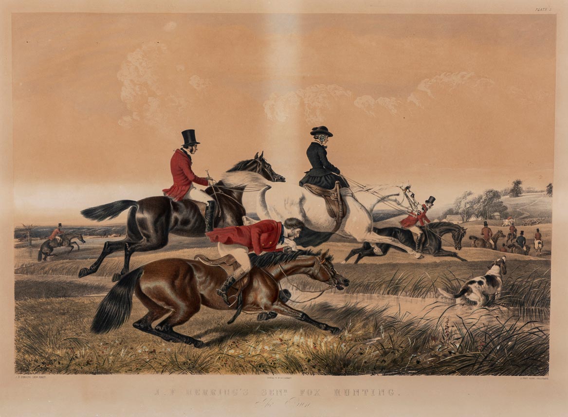 After John Frederick Herring Snr (British 1795-1865) THE HUNT, four published by M&N Hanhart 1834 - Image 2 of 4