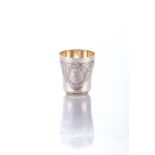 A FRENCH SILVER BEAKER, PAUL CANAUX ET CIE, PARIS The tapering body chased with foliage and scrolls,