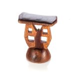 HIMBA HEADREST, NAMIBIA Old headrest otjihavero with with bell-shaped base, well-worn top
