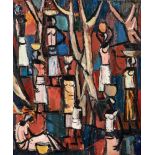 Maurice Van Essche (South African 1906-1977) CONGOLESE WOMEN signed oil on board 58 by 48cm