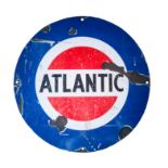 AN ENAMELLED ROUND ATLANTIC PETROL SIGN Diameter: 34,5cm