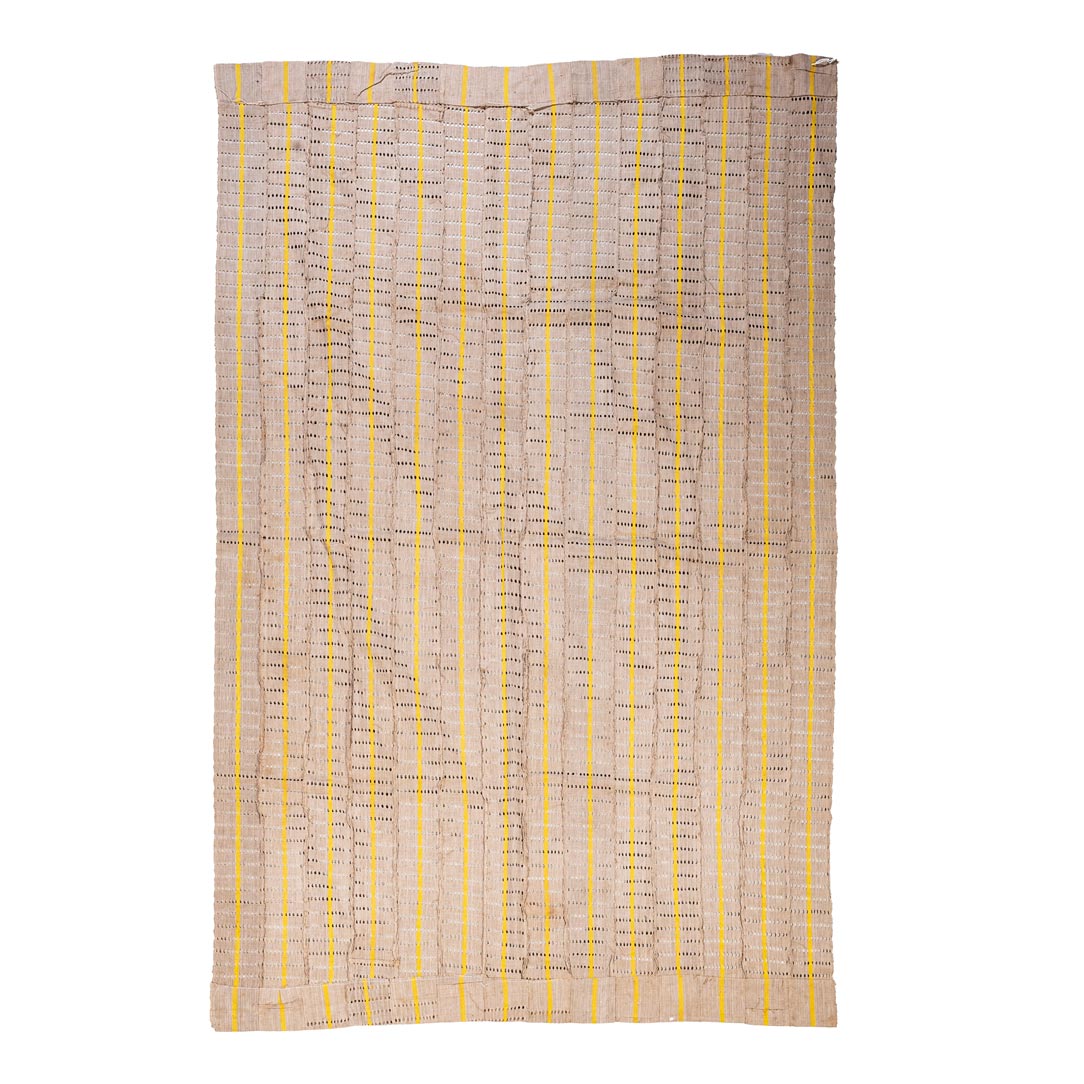 NARROW WEAVE TEXTILE, GHANA Factory-made textile referencing traditional narrow strip weaving, beige - Image 2 of 2