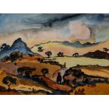 Stefan Ampenberger ( 1908-1983) LANDSCAPE signed watercolour on paper 34 by 44cm