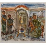 Lippy (Israel-Isaac) Lipshitz (South African 1903-1980) FAMILIAL SCENE signed and inscribed with '