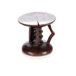 NORTHERN RHODESIA TONGA STOOL, ZAMBIA Typical Tonga stool with slightly indented seat, central