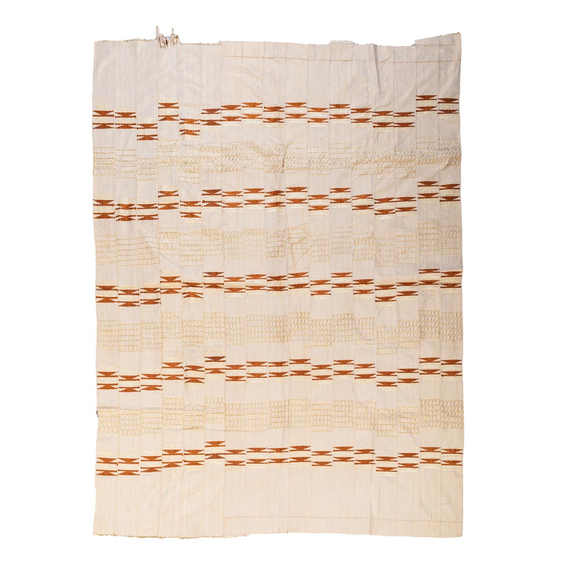 NARROW WEAVE TEXTILE, GHANA Factory-made textile referencing traditional narrow strip weaving, large