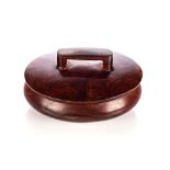 NORTHERN RHODESIAN TEAK BAROTSE BOWL AND COVER, ZAMBIA Small oval shaped bowl with fitted lid and