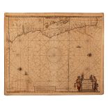Hendrick Doncker TWO HENDRIK DONCKER CHARTS, 17TH CENTURY PASCAART VAN DE ZEE-CUSTEN VAN ANGOLA EN