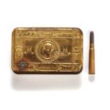 A WWI CHRISTMAS GIFT TIN And a silver-topped bullet pencil (2)
