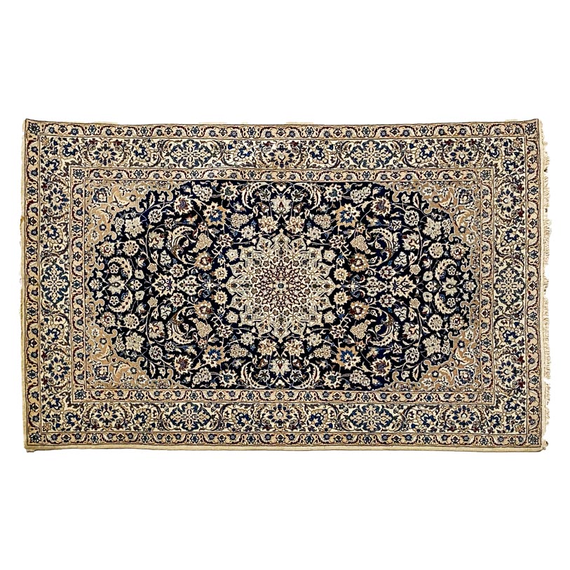 A PART SILK NAIN RUG, IRAN, MODERN 168 by 107cm