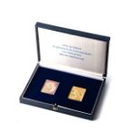 A CORONATION SET OF QUEENS PRECIOUS METAL STAMP REPLICAS Complete set of sterling silver and a