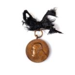 PAUL KRUGER VOLKSTEM FUNERAL MEDAL 1904, Ribbon intact, BronzeDiameter 28.6 mm