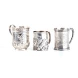 SILVER CHRISTENING CUPS Various makers and dates, 315g (3)