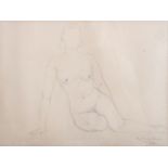 Frans David Oerder (South African 1867-1944) NUDE FEMALE SKETCH signed pencil on paper 23 by 30,5cm