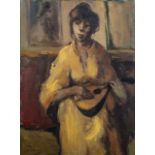 Alexander Rose-Innes (South African 1915-1996) GIRL WITH MANDOLIN signed; signed and inscribed