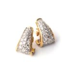 A PAIR OF DIAMOND EARRINGS Pavé-set, 55 round, brilliant-cut diamonds weighing approximately 1,