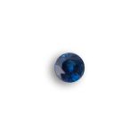 A 10,48CT TANZANITE The round, brilliant-cut tanzanite (AAA+) vivid blue, eye-clean, accompanied