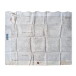 Author Not Indicated FRAMED ANTIQUE VELLUM INDENTURE DOCUMENT Dated 3rd of April in the eleventh