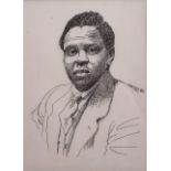 George Mnyaluza Milwa Pemba (South African 1912-2001) PORTRAIT OF SOL PLAATJE: STUDY 1 signed and