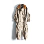 WWII RAF PILOTS SIDCOT FLYING OVERALL Electrically heated version with removable fur collar,