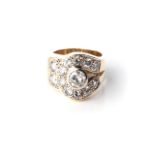 A DIAMOND DRESS RING Bezel-set to the centre with a round, brilliant-cut diamond, weighing