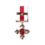SADF MEDICAL SERVICES CROSS Number 75, silver marked, Bar on ribbon, Coat of Arms, full size