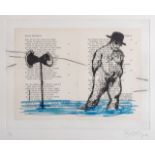 William Joseph Kentridge (South African 1955-) SEXTI PROPERTI etching and watercolour on found