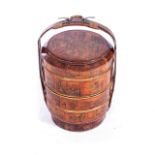ORIENTAL FOOD AND STORAGE CONTAINERS, 19TH CENTURY Comprising: two lidded storage barrels with later