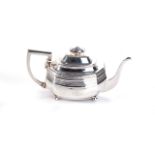 A SILVER TEA POT, JOHN PENFORD, LONDON, 1790 Of typical form, the beaded rim lid surmounted on an