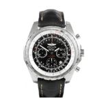 A GENTLEMAN’S BREITLING BENTLY MOTOR T WRISTWATCH Reference no. A25363, the circular black dial with