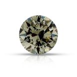 A 2.40 CARAT VERY LIGHT GREEN-YELLOW ROUND DIAMOND The round brilliant-cut diamond accompanied by