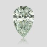 A 1.50 CARAT FAINT GREEN PEAR-SHAPED DIAMOND The pear brilliant-cut diamond accompanied by a GIA