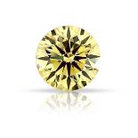 A 1.42 CARAT ROUND FANCY YELLOW DIAMOND The round brilliant-cut diamond accompanied by a GIA
