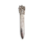A SILVER LETTER OPENER, CHRISTOFLE Abstract handle, accompanied by original box, papers and a pouch,