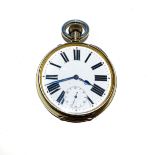 A SILVER POCKET WATCH manual, the circular white dial with Roman numeral hour markers, circa