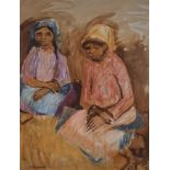 Marjorie Wallace (South African 1925-2005) TWO WOMEN signed pastel and watercolour on paper 63,5