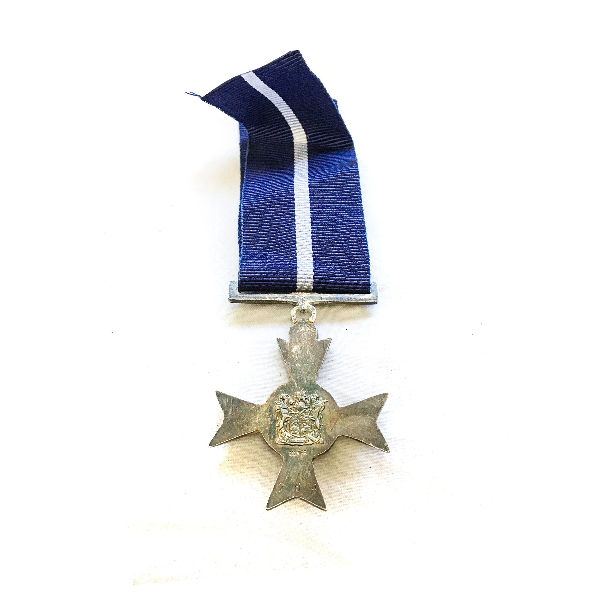 SADF PRO MERITO DECORATION (PMD) 1976 WITH 2ND AWARD BAR Numbered 204, ex Stores, hallmarked silver - Image 2 of 2