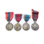 FOUR BRITISH CORONATION, JUBILEE AND IMPERIAL SERVICE MEDALS The Imperial medal named on rim to