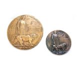 A WWI DEATH PENNY Named to a William George Langford, accompanied by a unnamed commemorative