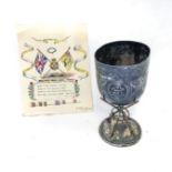 AN 1879 DUKE OF EDINBURGH'S OWN VOLUNTEER RIFLES CHALICE DEOVR silver marked chalice cup to 6