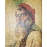 European School ( Late 19th Century-) PORTRAIT OF AN OLD MAN indistinctly signed oil on canvas