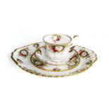 A ROYAL ALBERT 'CELEBRATION' PATTERN TEA SERVICE Consisting: 6 cups, 6 saucers, 6 cake plates, a