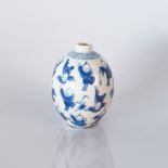 A CHINESE BLUE AND WHITE ‘THOUSAND BOYS’ MINIATURE VASE, QING DYNASTY, 18TH - 19TH CENTURY The ovoid