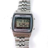 A GENTLEMAN'S SEIKO STAINLESS STEEL DIGITAL WATCH Circa 1980not in working order