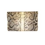 A KAT VAN DUINEN PYTHON CLUTCH Natural python skin with top zipper and internal zipper,