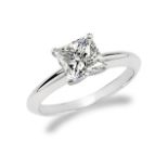 A DIAMOND SOLITAIRE RING Claw set to the centre with a princess-cut diamond weighing 1.06ct, in