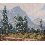 Edward Roworth (South African 1880-1964) CAPE MOUNTAIN LANDSCAPE signed oil on canvas 49 by 59cm