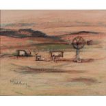Pieter van der Westhuizen (South African 1931-2008) FARM LANDSCAPE signed and dated 75 pastel on